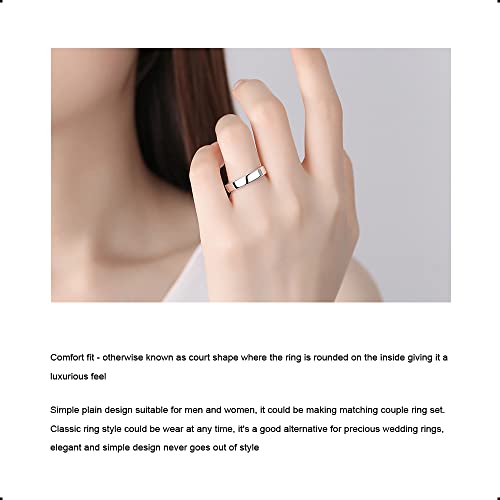 Meilanduo 925 Sterling Silver High Polish Plain Ring Comfort Fit Wedding Band For Women Men 3.5Mm Size 4-12 (Silver, 7.5) #TOP3
