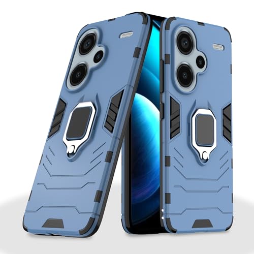 Image of Pikkme Redmi Note 13 Pro Plus 5G Back Cover | D5 Tough Armor Bumper | 360 Protection Case | Ring Holder Stand Case for Redmi Note 13 Pro Plus 5G (Blue)