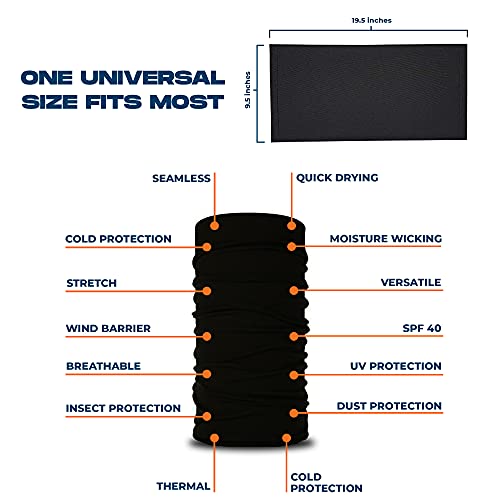 Armoray Face Mask Balaclava Neck Gaiter Reusable Washable Bandana Headwear Headband For Men & Women Hiking Cycling Fishing Masks (Black) #TOP6