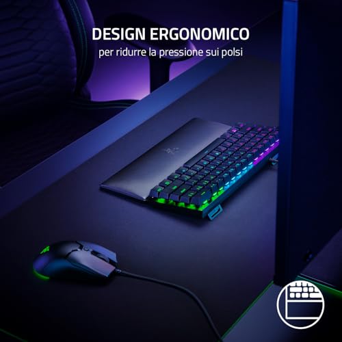 Razer Poggiapolsi Ergonomico Per Tastiere Mini - Poggiapolsi Ergonomico Per Tastiere Mini Con Cuscinetto In Morbida Similpelle E Memory Foam (Design Ergonomico, Piedini In Gomma Antiscivolo) - 3