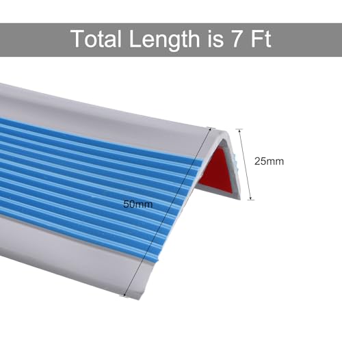 QUARKZMAN Stufenkantenschutz, rutschfeste Treppenstufen, selbstklebende Treppenstufenleisten für den Innen- und Außenbereich, Zuhause, Büro, Blau (2,2 m)