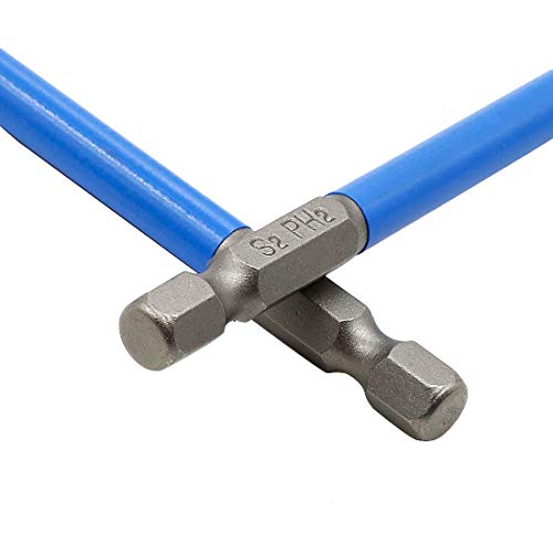 Cyful 10Pcs Magnetic PH2 Phillips Bits Set 3.5 inch Long Anti Slip #2 Bit (PH2 x 90MM)