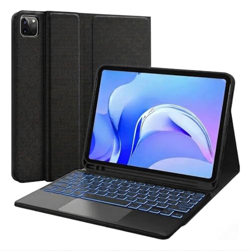Image of typecase Keyboard case for iPad Air 11 (M4 /M3 /M2, 2026 /2025 /2024), Air 5th /4th & Pro 11(4th /3rd /2nd /1st) with Trackpad & 7-Colors Backlit, Magnetic Detachable Wireless Bluetooth, Pen Holder-Black'26
