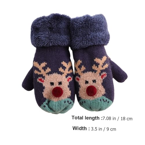 1pair Boy Girl Cartoon Christmas Gloves Full Finger Mitten Hand for Boys and Girls Neck Strap Cute Outdoor Wear for Cold Weather Fun2