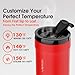 VSITOO S5 heated travel mug,16oz, Auto-Sensing AI Heats Drinks To 120-150°F Hands-Free. Temperature Control for All Cars, Perfect for Home/Office/Travel/Outdoor, Ideal Gift for Coffee Lovers - Red