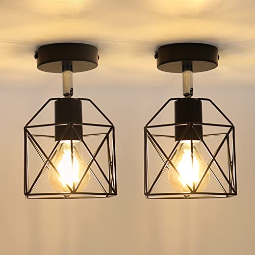 Glitzerlife Deckenlampe 2ER Vintage Deckenleuchte Retro - E27 Flurlampe...