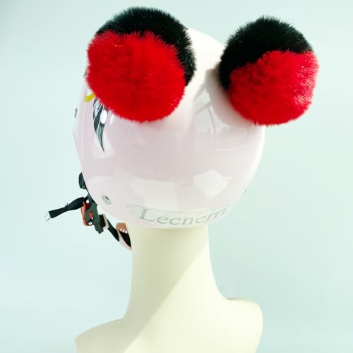 Lecherri Soft Round Balls for Helmet Decoration Helmet Accessories 2PCS for Motorcycle Bicycle Ski Helmet Reusable Design(Helmet Not Included)