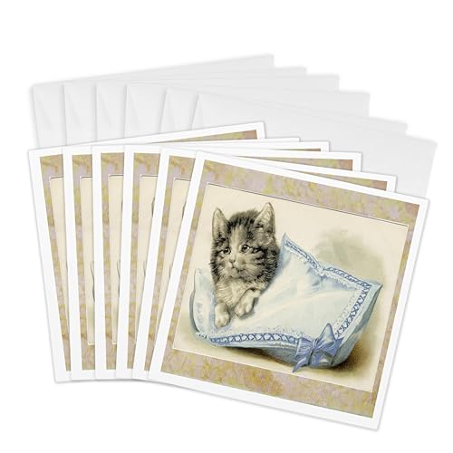 Chaton sur oreiller carte pour écrire un mot personnalisé sans manquer d'espace