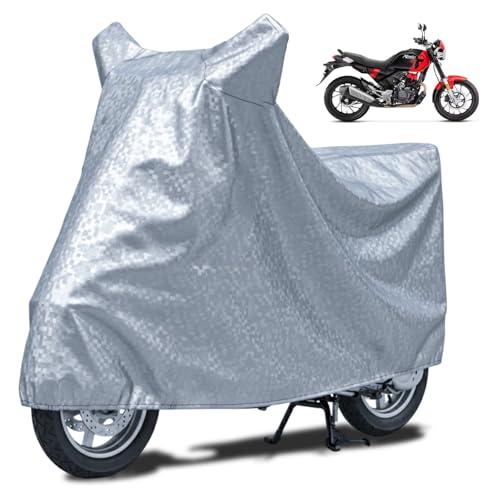 Image of FABTEC Waterproof Bike Body Cover Compatible with Hero XPulse 200T 4V, A3 (Silver)