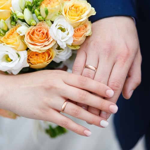 Image of King Will Men's Women's Tungsten Carbide Ring 24k Gold Plated Rose Gold Plated Domed Polished Finish Wedding Band