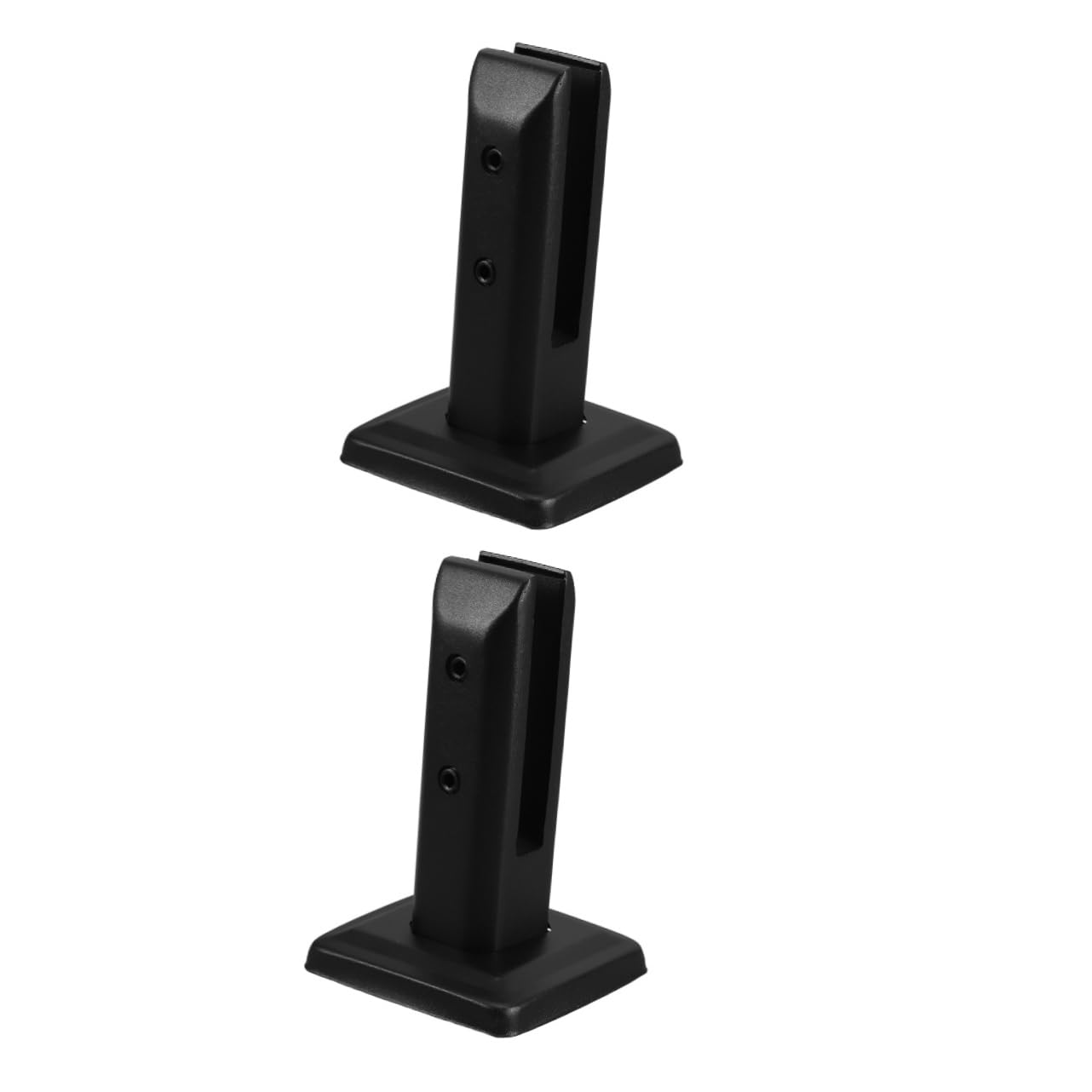Support de rampe en acier inoxydable noir pour fixation au sol de panneau en verre