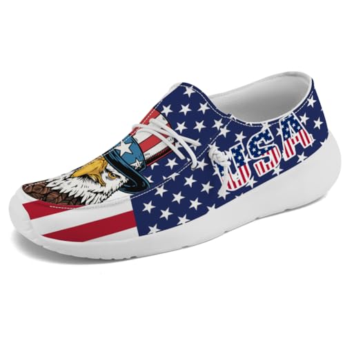 Quorax Loafers for Women Men Red White Blue Slip-on Shoes Patriotic Sneakers Gifts for Men Women3