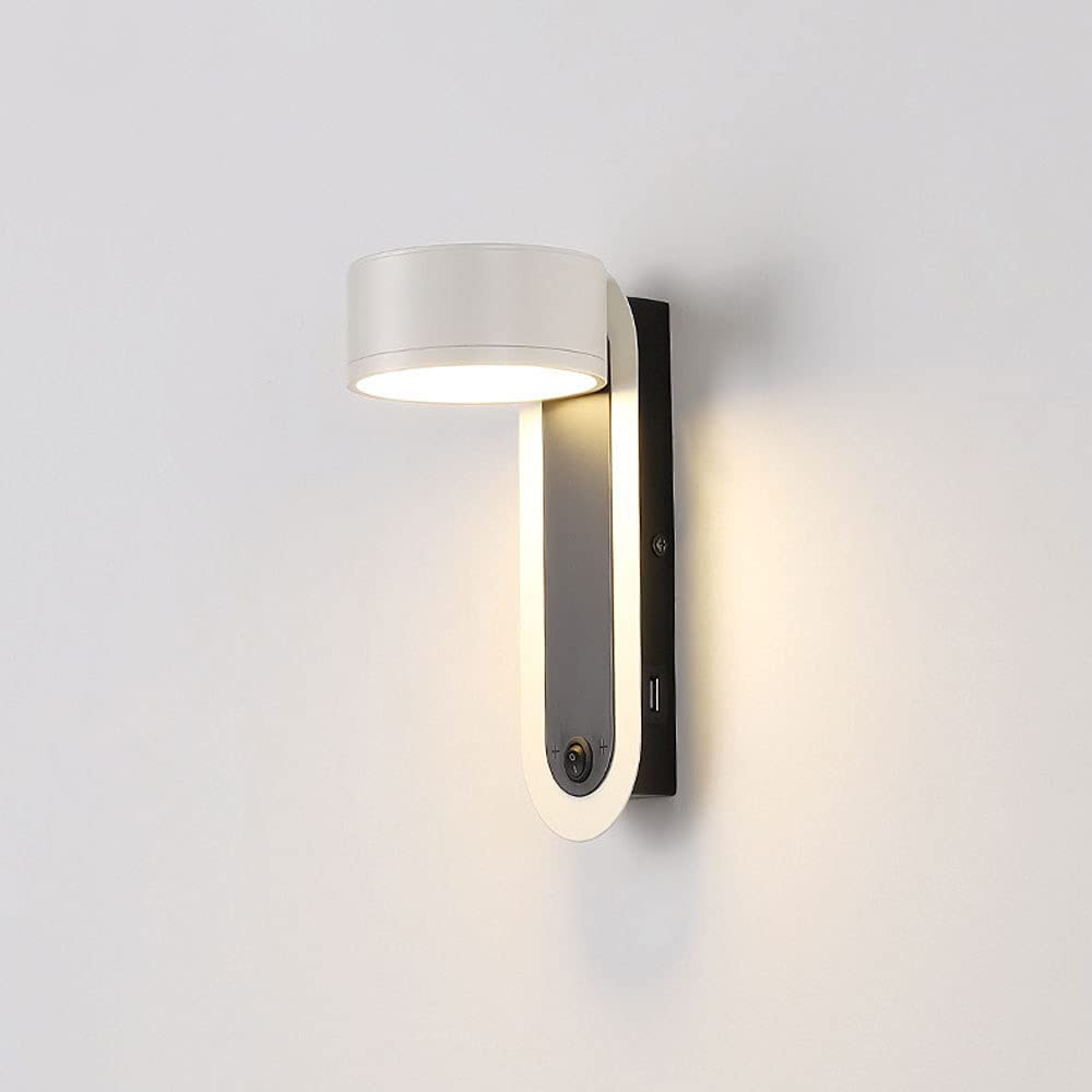 Wandleuchte, Led Schwarze Wandleuchte Verstellbare Nachts Leselampe, Modern Indoor Hootwired Wahn Schneller Beleuchtungt Schalter, Usb-Ladeöffnung, Kopfteillampen Für Schlafzimmer/3 Color Mode