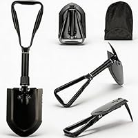 Klappspaten 58cm,50# Kohlenstoffreicher Stahl Klappspaten Camping Hochfester Extra Stabiler Schaufel Aus Kohlenstoffstahl Mit Tragetasche FÜR Outdoor-Wandern, Jagen,Car Emergency, Gifts for Men