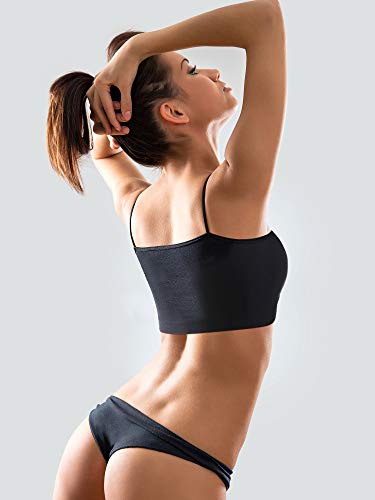 Image of Boao 4 Pack Women's Cropped Cami | Spaghetti Strap Camisloe, Cropped Tank Top, Comfort Cotton, Basic Layering Undershirts, Casual Daily Wear, Summer Outfit
