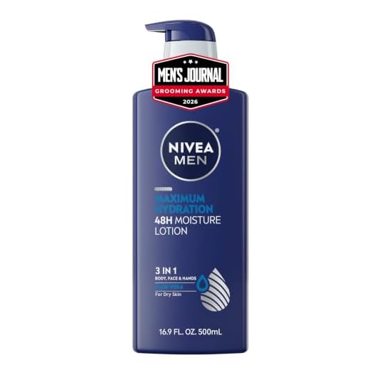 NIVEA MEN Maximum Hydration Body Lotion, 3-in-1 Nourishing Lotion for Men, 16.9 Fl Oz Bottle