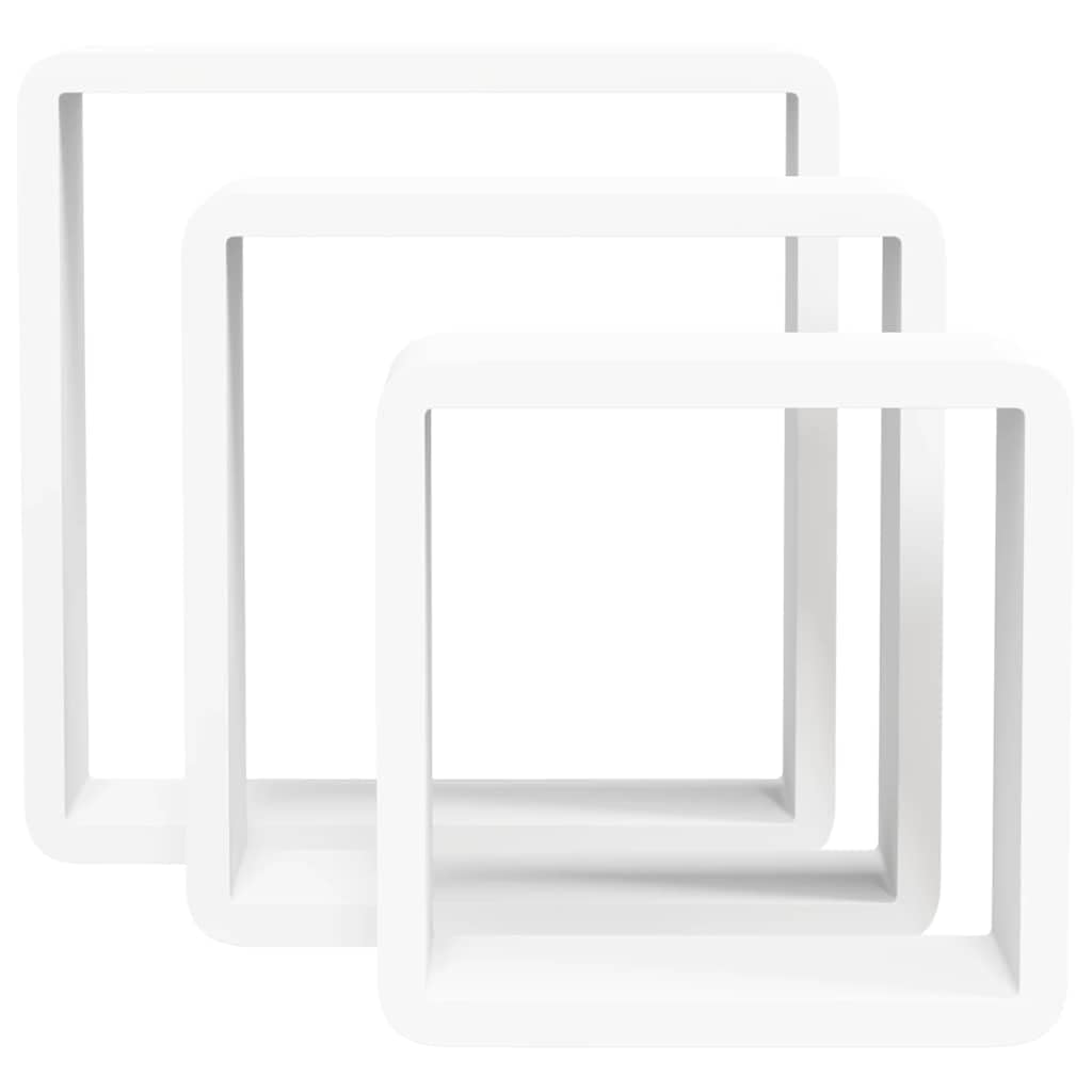 Mensole a Cubo da Parete 3 Pezzi Bianche MDF