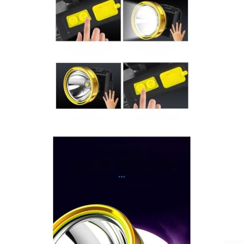 Linterna frontal LED P90 recargable impermeable con sensor y cable USB modelo B 7
