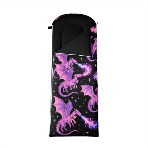 Feelyou Dragon Bolsa de Dormir para Camping para Niños, Niñas, Adultos y Adolescentes, para Clima Frío, Calidez miniatura 3