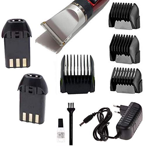 Máquina TOSA Aparadora PÊLOS PETs 4 Lâminas Cerâmicas 2 Baterias Bivolt Sem Fio