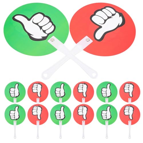 Paletas de votación para aula CRAFTHROU de plástico con pulgares arriba y abajo pack de 20