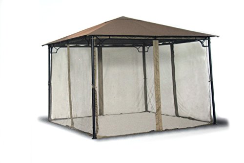 Living Accents 10ft x 10ft 4-Panel Universal Rain Proof Replacement Gazebo Mosquito Netting (Gazebo sold separately)