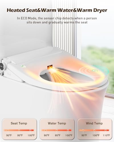 Image of iliD Heated Bidet Toilet Seat With Remote, Auto Open Lid, Elongated | Dryer, Four Cleaning Modes, Self-Cleaning Nozzle, Adjustable Angle & Pressure, Night Light, Eco, Silent Mode, Wider Seat