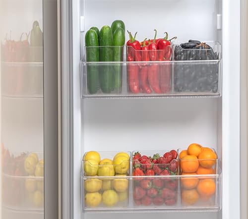 Image of Black Olive Fridge Storage Containers, Multipurpose Transparent Refrigerator Organizer, Space-saving BPA Free Plastic Freezer Safe Kitchen Storage Containers for Vegetables & Fruits (6Pcs)