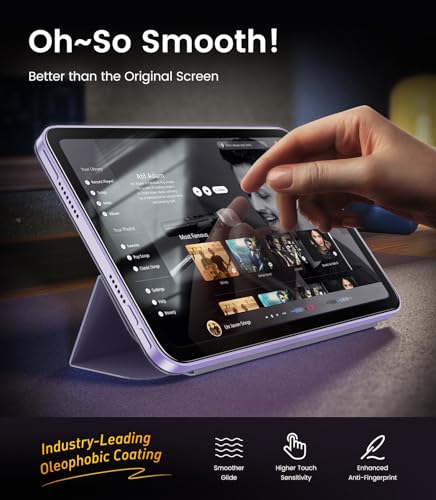 Image of EZ-GLAZ iPad Mini 7 (A17 Pro), iPad Mini 7th /6th Generation (8.3 inch, 2024 /2021) Tempered Glass Screen Protector with Alignment Frame, Anti-Scratch, HD Clear, Apple Pencil Pro /USB-C Compatible