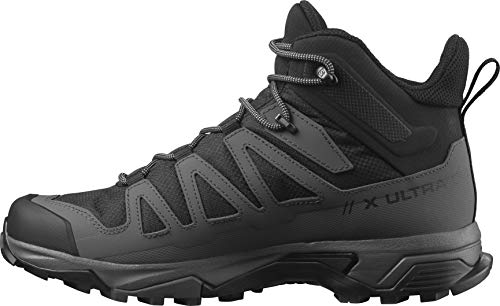 Image of Salomon Men's X Ultra 4 MID GTX Hiking Shoe, Black /Magnet /Pearl Blue, 12 Wide