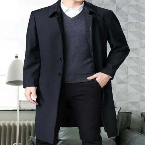 Chaqueta larga para hombre JXQXHCFS de invierno estilo casual y negocios 3