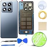 iStable Akkudeckel Set für Xiaomi 14T Pro Rückseite Glas mit Kamera Linse Deckel Backcover Blau