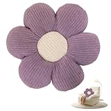 Yoedge Blumenkissen - 40cm Blumen Kissen Deko, Blumen Kissen Sitzkissen, Soft Komfort Geeignet für Zimmer/Mädchen Schlafzimmer/Wohnzimmer Exclusive für Sofa mit Bett(Violett)