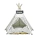 Vinnykud Tenda per Animali Domestici Cuccia in Tela Portatile stuoia Casa di Tela per Motivo a righe Cani e Gatti Teepee con Letto con Tappetino Rimovibile e Lavabile