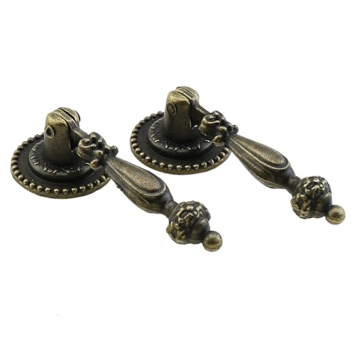 Poignées en goutte de bronze pour remplacer des boutons de commode usés lot rétro 6 pièces
