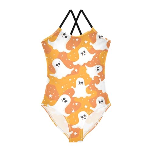 Cute Ghosts Halloween Girls One Piece Swimsuits Summer Quick Dry Beach Bathing Suit