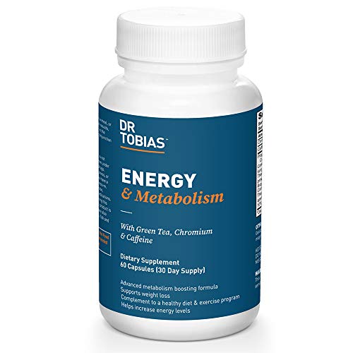 Dr. Tobias Energy & Metabolism Supplement - Green Tea, Chromium & Caffeine, 60 Capsules