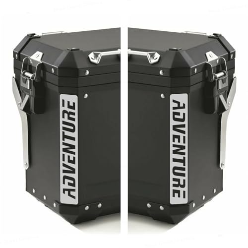 2 pegatinas reflectantes compatibles con Motorrad R 1200 1250 1150 F 800 650 F700 GS A R1200GS R1200 para Touratech Motorcycle Aluminium Panniers maletas laterales (blanco-gris)