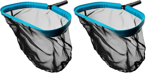 Image of POOLWHALE Pool Skimmer Net Rake, Aluminum Frame Deep Nylon Net, Ultra Fine Mesh Pool Nets for Cleaning Leaves, Debris & Swimming Pools Skimming (Pack of 2)