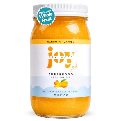 Joy Sea Moss Wildcrafted Irish Sea Moss Gel 16 oz | Made in USA | Gold Seamoss Superfood | Rich in Vitamins & Minerals | Real Fruit | Nutritional Supplement | Pure Raw+Non GMO