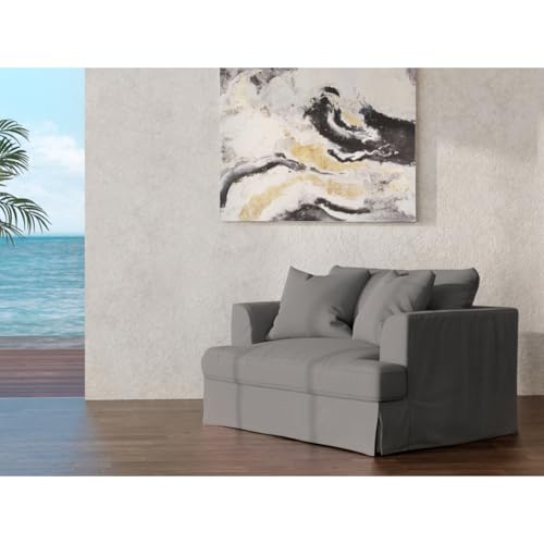 Sillón tipo Lounge Tela Resistente Gris miniatura 2