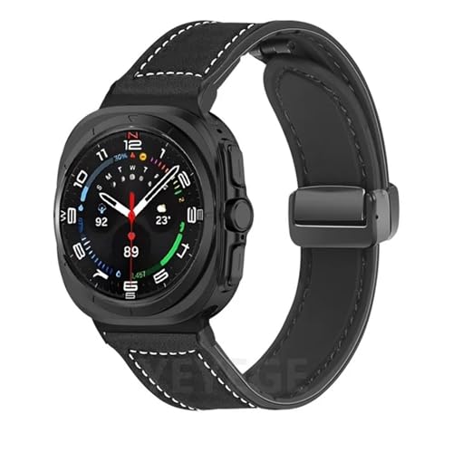 Bracelet montre Ultra 7 47mm silicone cuir magnétique pour Galaxy Watch Ultra