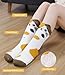 FNOVCO Cat Socks Fuzzy Slipper Socks for Women with Grippers, Cozy Warm Sherpa Lined Slipper Socks (White&Orange, 5-9)