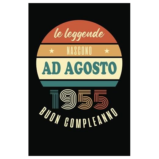 Le Leggende Nascono Ad Agosto 1955: Idea regalo originale e divertente di 68 anni per donne e uomini. Taccuino a righe
