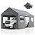Acepic Carport 10x20ft Heavy Duty Carport Features Roll-up Windows & Doors, Portable Garage with UV Resistant Waterproof All-Season Tarp for Car, Truck, Boat