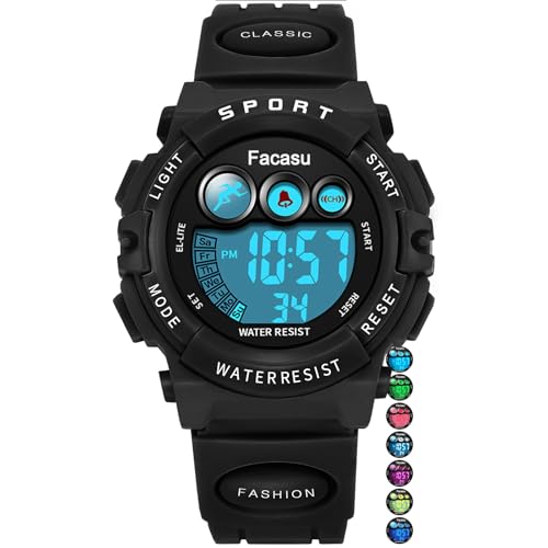 Image of Kids Watch Digital for Boys-Waterproof Kids Sports Watch with Light, Alarm&Snooze,Stopwatch Military Design Silicone Band Gift for Birthdays,Christmas Outdoor Activities(8+ Years)