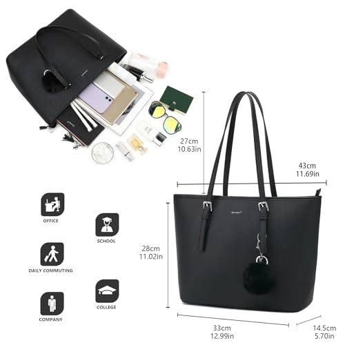 Bolso Tote grande para mujer con asa superior miniatura 6