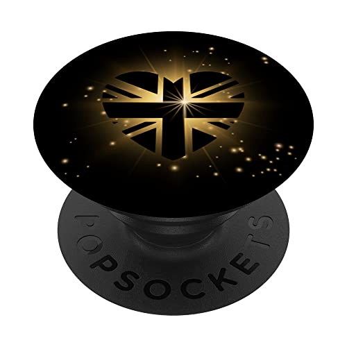 British King Long Live The King God Save The King Union Jack PopSockets Swappable PopGrip, Black