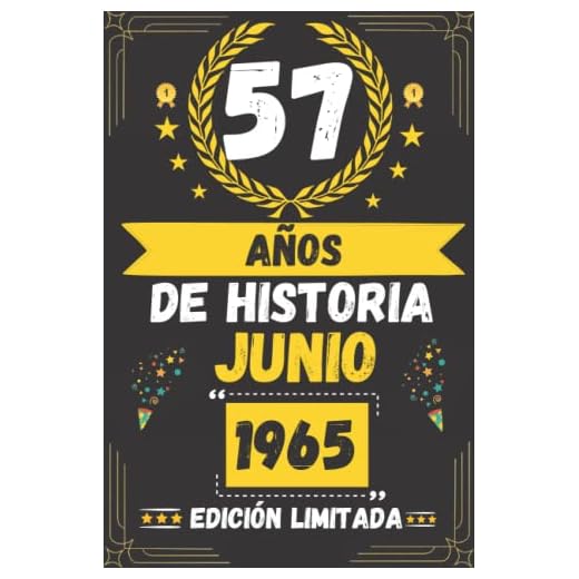 CUADERNO, 57 AÑOS DE HISTORIA JUNIO 1965 EDICIÓN LIMITADA: Regalo de 57 cumpleaños para mujeres y hombres, ideas de 57 cumpleaños... un cumpleaños... ... regalo de 57 cumpleaños para él/ella.