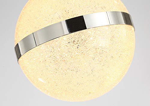 Chandelier LED variable avec télécommande en cristal et acier suspendu - 2
